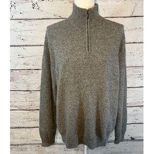 MICHAEL KORS Sweater 1/4 Zip 100% Lambswool Gray-XL